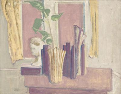 [Still life with plant in vase and pitcher] Gyral Sketch Book 1, page 34