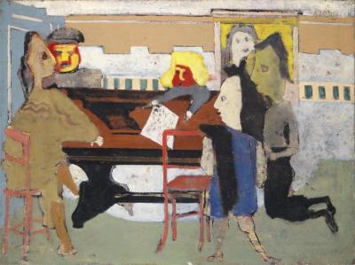 [Interior with figures at piano]