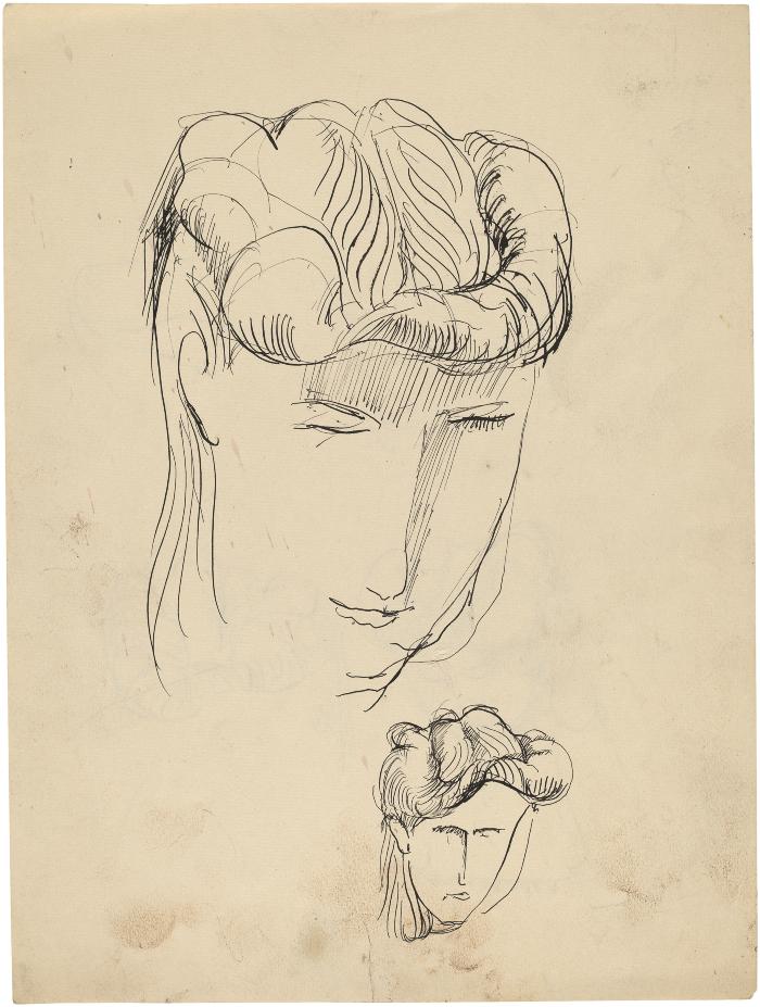 [Head of a woman, two studies]
