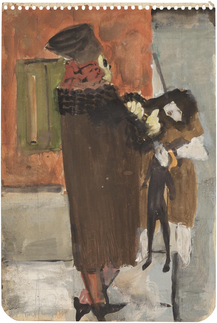 [Woman and two children]