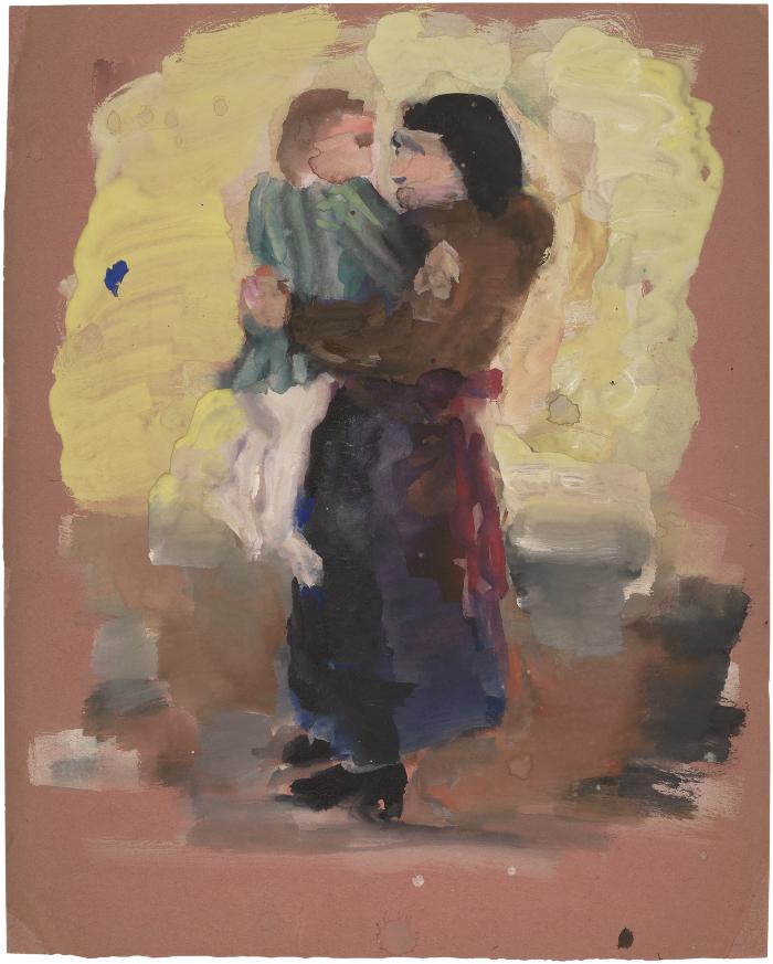 [Standing woman holding a child]