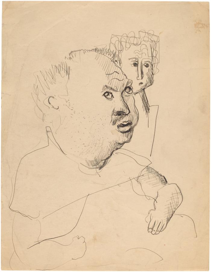 [Seated man with child]