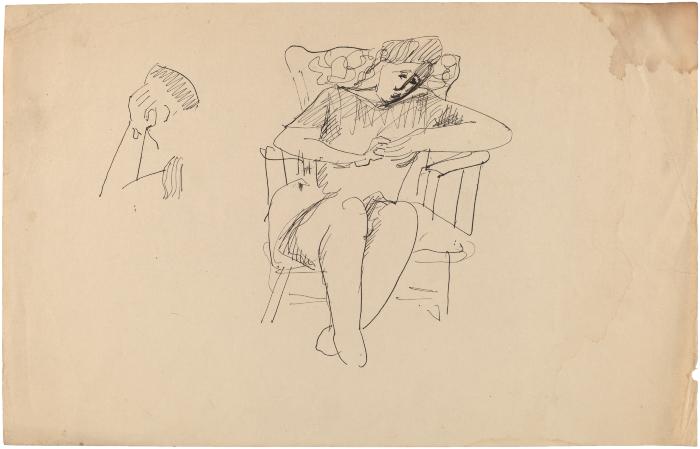 [Woman in rocking chair / figure study]