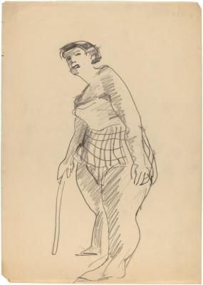 [Standing woman with cane]