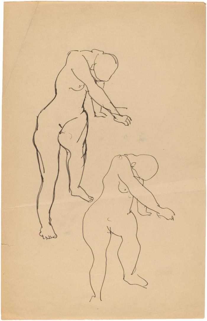 [Standing female nude, two studies]