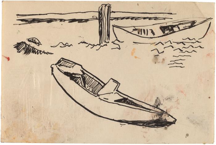 [Rowboats by dock]
