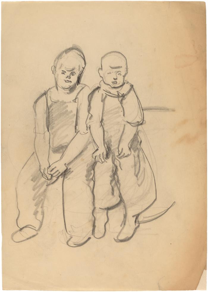 [Two seated boys]
