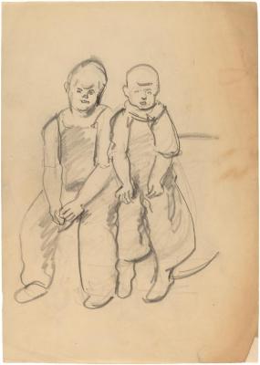 [Two seated boys]