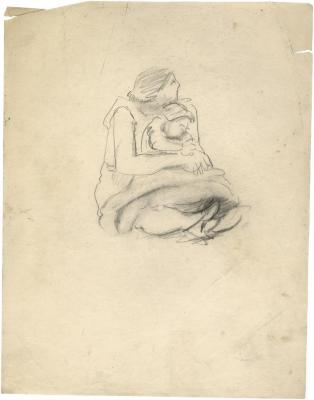 [Seated woman with child in her lap]