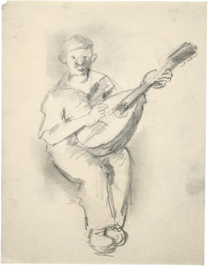 [Seated boy with mandolin]
