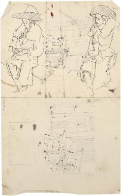 [Seated woman, two studies]