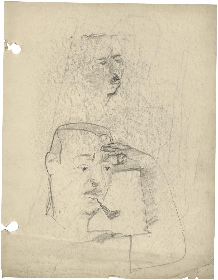 [Head of a man, two studies]