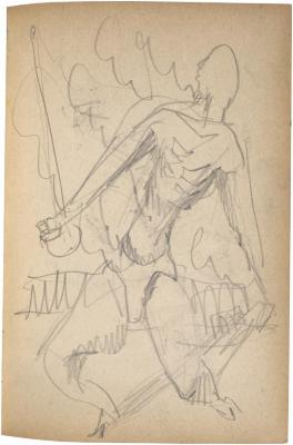 [Man with racquet and ball] The Scribble-In Book, page 99