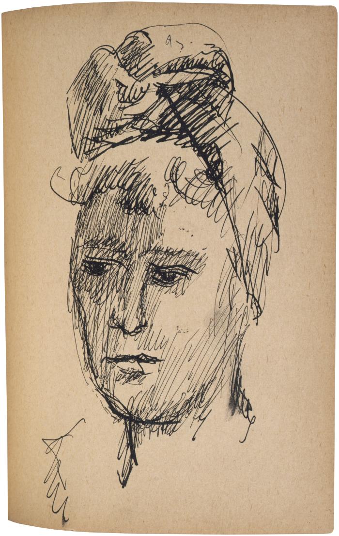 [Head of a woman] The Scribble-In Book, page 209