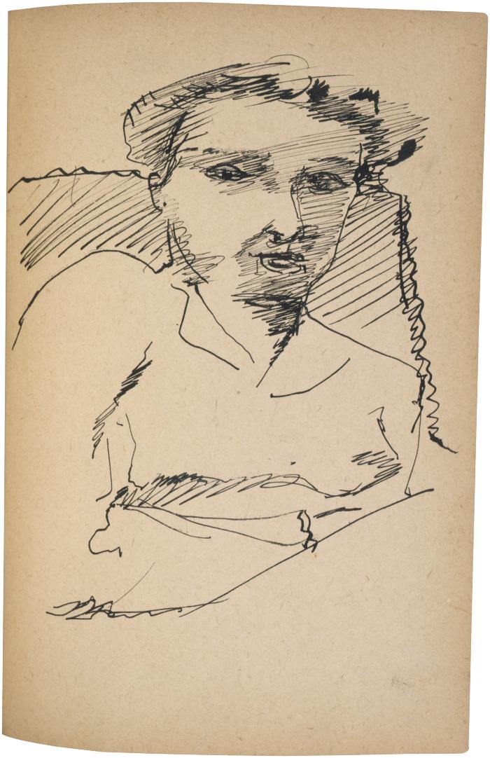 [Bust of a woman in chair] The Scribble-In Book, page 207