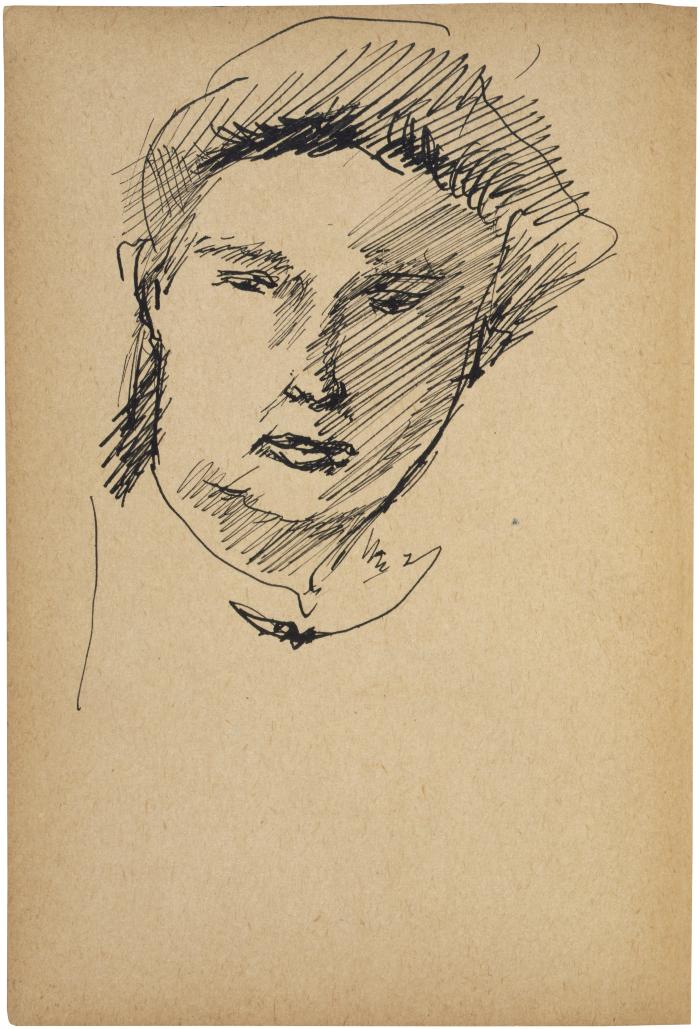 [Head of a woman] The Scribble-In Book, page 208