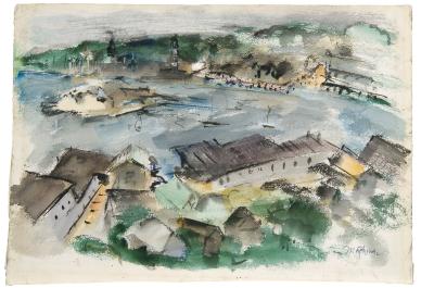 [Harbor scene]